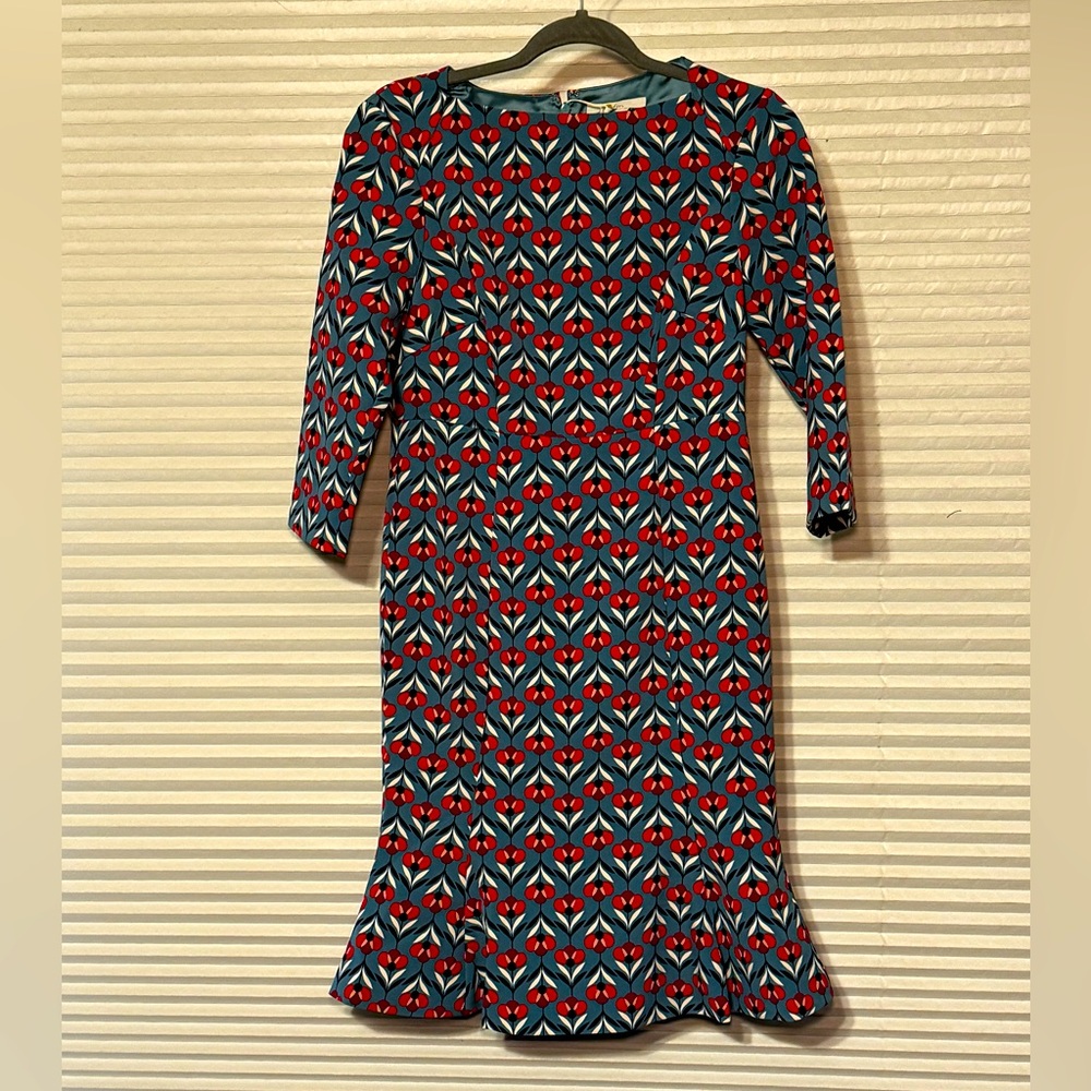 NWT Boden 3/4 sleeve floral midi dress 6p